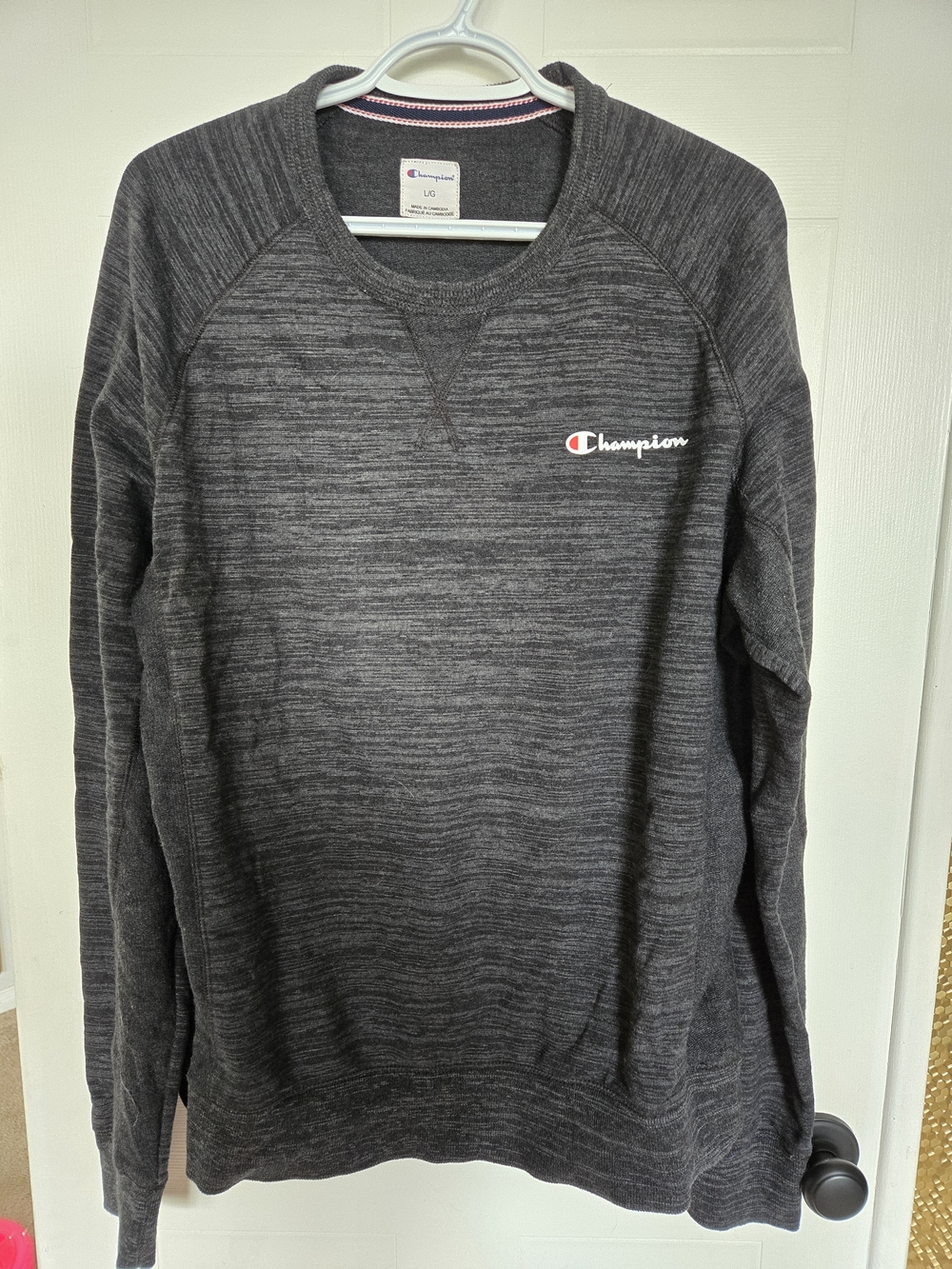 Champion Men's Dark Heather Gray Crewneck Sweatshirt